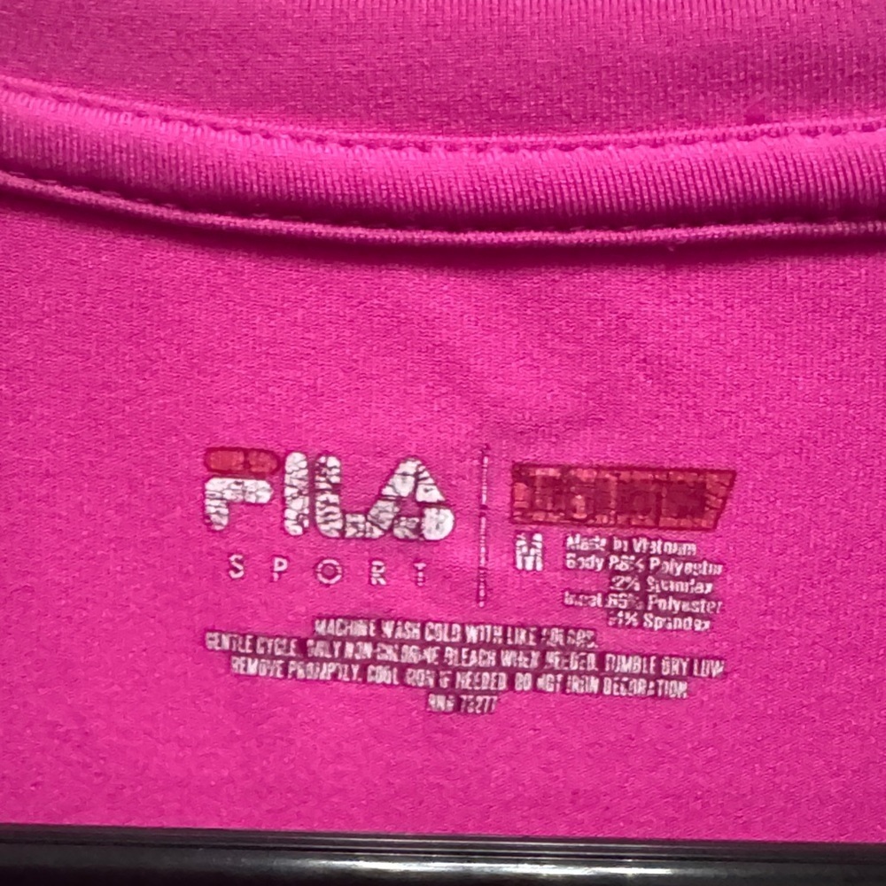 Fila Women's Pink Long Sleeve V-Neck Top / R28 - Picture 3 of 4